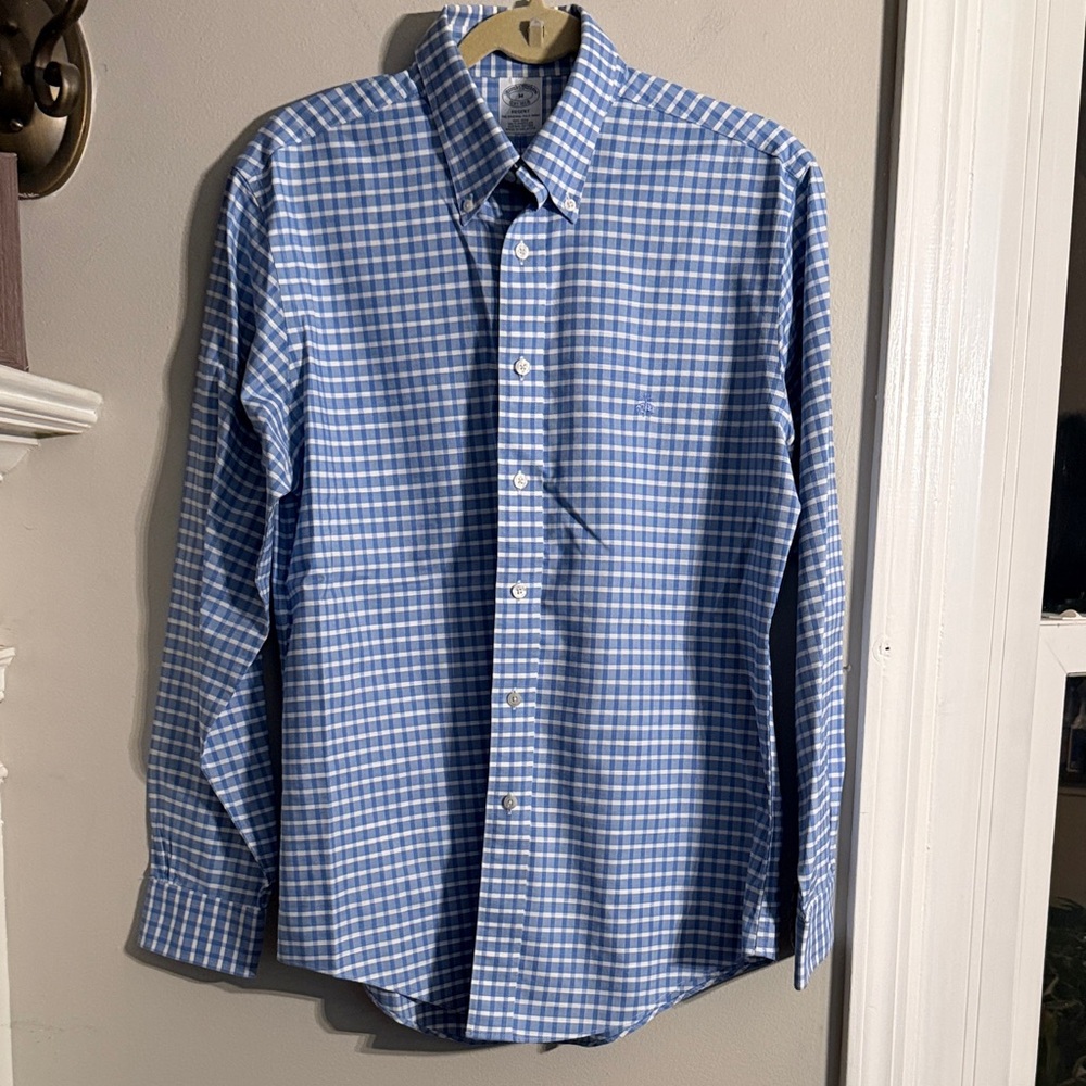 Brooks Brothers Blue and White Plaid Shirt